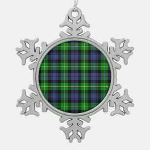Tartan MacKenzie Snowflake Pewter Christmas Ornament