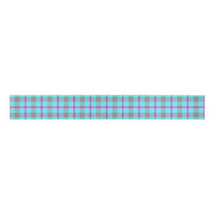 Tartan Mauve Purple Cyan Grosgrain Ribbon