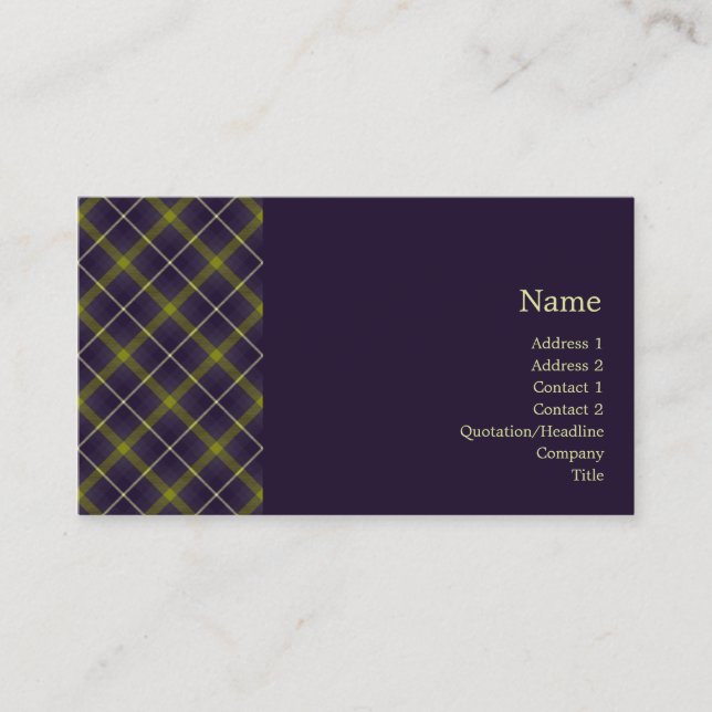 Tartan No. 0019 Business Card (Front)