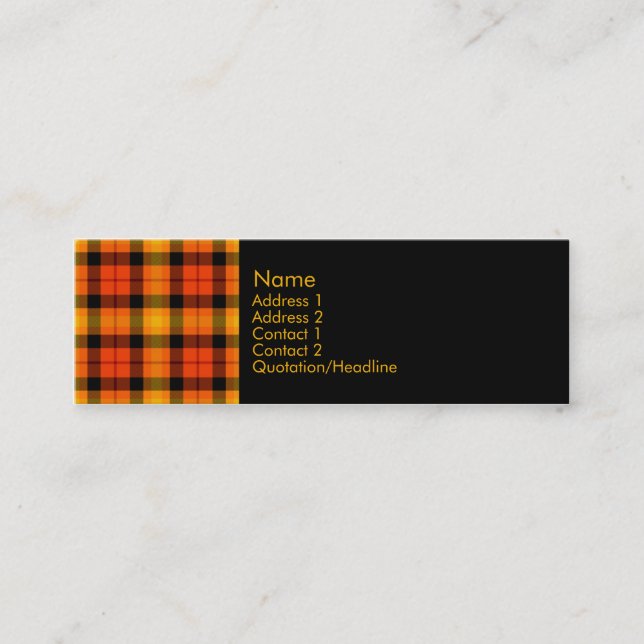 Tartan No. 0021 Mini Business Card (Front)