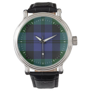 Tartan noir de militaires de montre