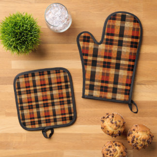 tartan oven mitt & pot holder set