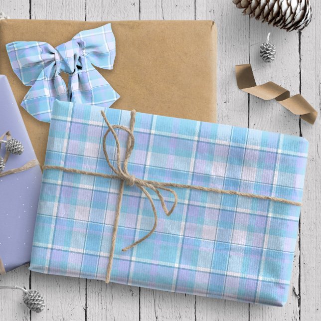 Tartan Pattern12 Sky Blue ID210 Wrapping Paper (Creator Uploaded)