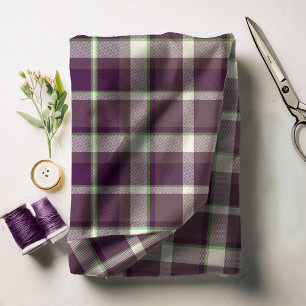 Tartan Pattern Eggplant and Green ID210 Fabric