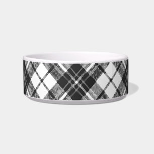 Tartan pattern holidays Christmas black white Bowl