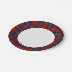 Tartan pattern paper plate