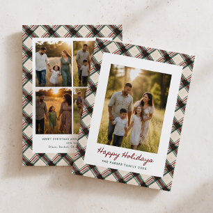 Tartan Pattern Photo Holiday Card