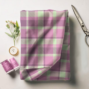 Tartan Pattern Plum and Soft Green ID210 Fabric