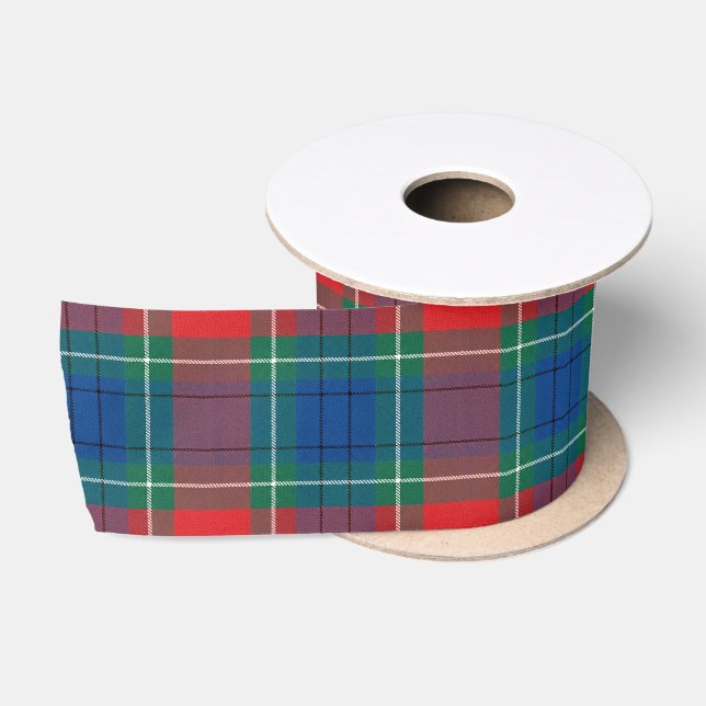 Tartan Pattern Red Green Blue Plaid Satin Ribbon (Spool)