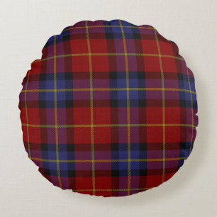 Tartan pattern round pillow