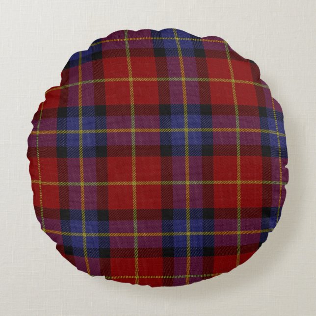 Tartan pattern round pillow (Front)