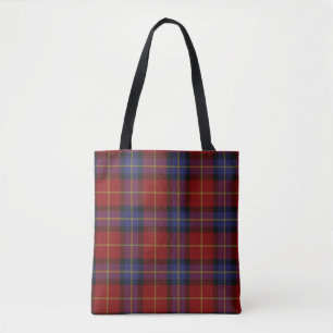 Tartan pattern tote bag