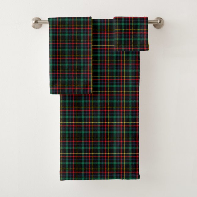 Tartan-patterned towel set with red, green, blue (Creator Uploaded)