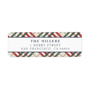 Tartan Plaid Address Labels Christmas Holidays