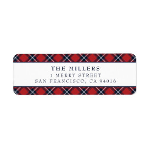 Tartan Plaid Address Labels Christmas Holidays