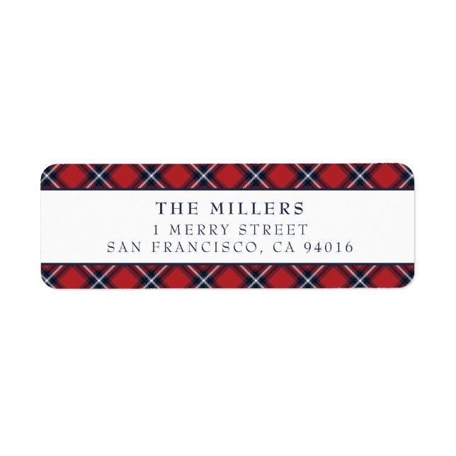 Tartan Plaid Address Labels Christmas Holidays (Front)