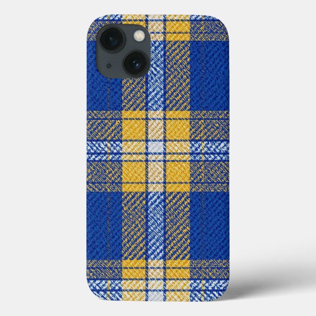 Tartan Plaid Blue and Yellow iPhone / iPad case (Back)