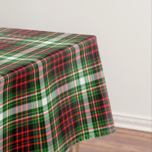 Tartan Plaid, Christmas, Green Red White Tablecloth