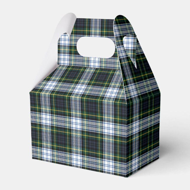 Tartan Plaid Clan Gordon White Green Party Favor Box (Front Side)