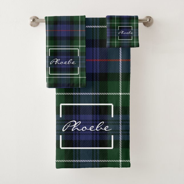 Tartan Plaid Clan MacKenzie Green Purple Check (En situation)