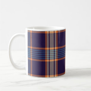 Tartan plaid, colorful navy texture. coffee mug
