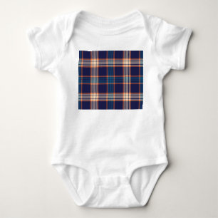 Tartan plaid, colourful navy texture. baby bodysuit