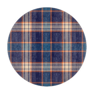 Tartan plaid, colourful navy texture. cutting board