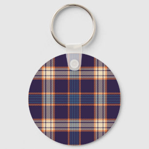 Tartan plaid, colourful navy texture. keychain