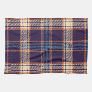 Tartan plaid, colourful navy texture. kitchen towel