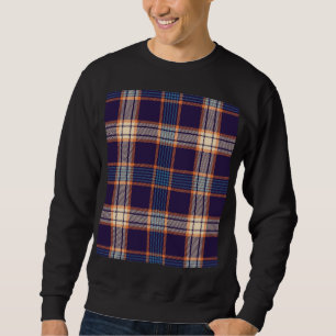 Tartan plaid, colourful navy texture. sweatshirt