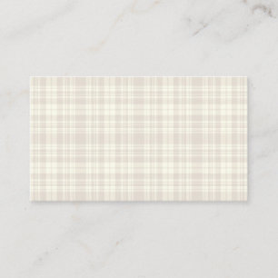 Tartan Plaid Cream & Beige No. 66 Business Card
