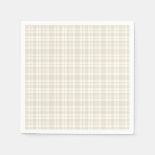 Tartan Plaid Cream & Beige No. 66 Napkin (Front)