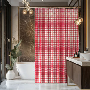Tartan Plaid Curtain Red Black Gift for Couple