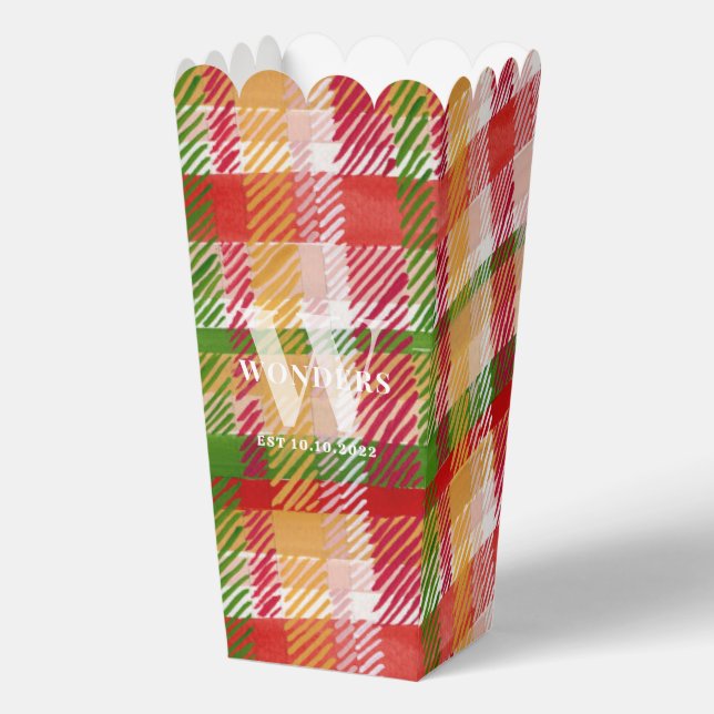Tartan Plaid Custom cinema Event Theme Favor Box (Front)