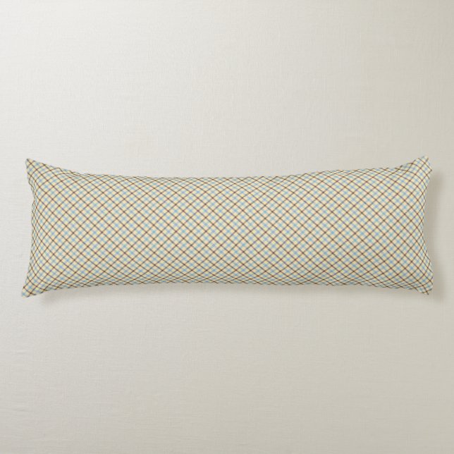 Tartan plaid diagonal pattern body pillow (Front)