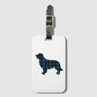 Tartan Plaid Golden Retriever Luggage Tag