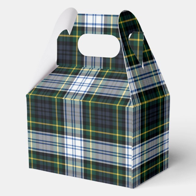 Tartan Plaid Gordon Green Check Party Favor Box (Back)