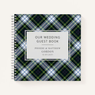 Tartan Plaid Green Rustic Check Wedding Guest Book