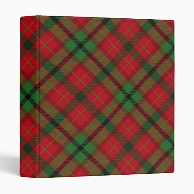 Tartan Plaid Holiday Festive Christmas Binder (Front/Spine)