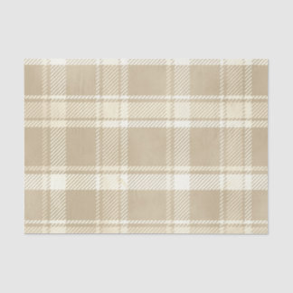 Tartan Plaid in Beige, Cream, and Pale Yellow Tissue Paper