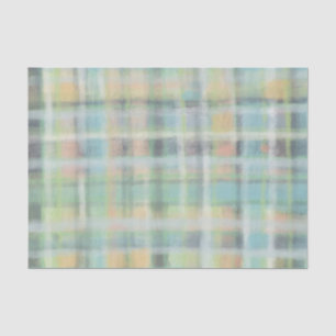 Tartan plaid modern pastel yellow cyan grey green  tissue paper