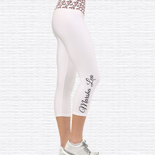 Tartan Plaid Om Symbol High Waisted Capri Leggings (Creator Uploaded)