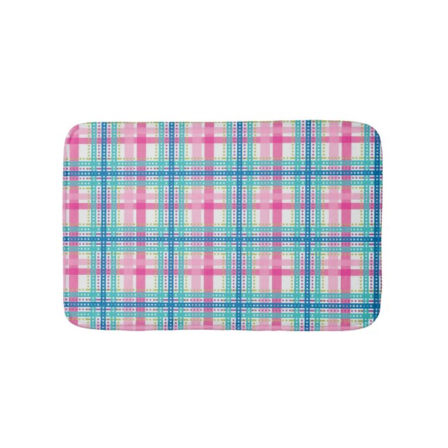 Tartan, plaid pattern bath mat (Front)
