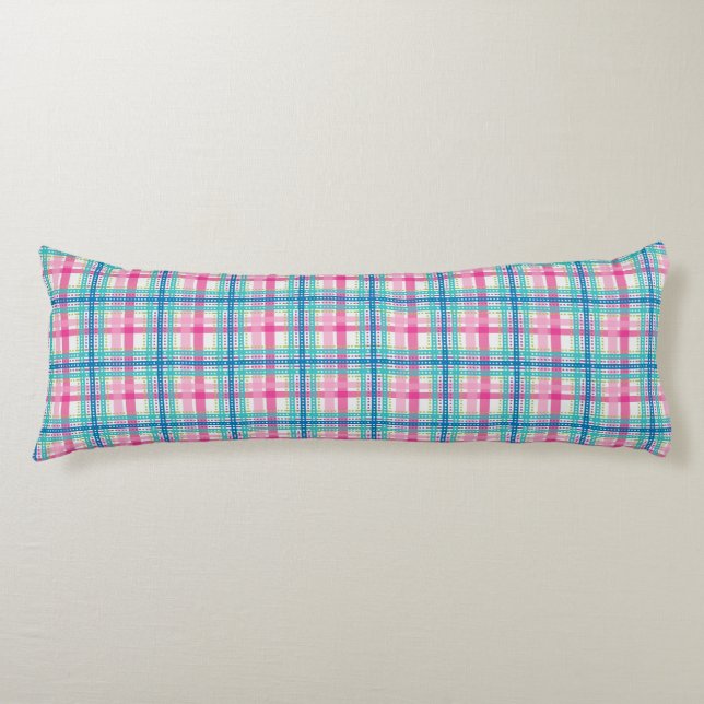 Tartan, plaid pattern body pillow (Front)