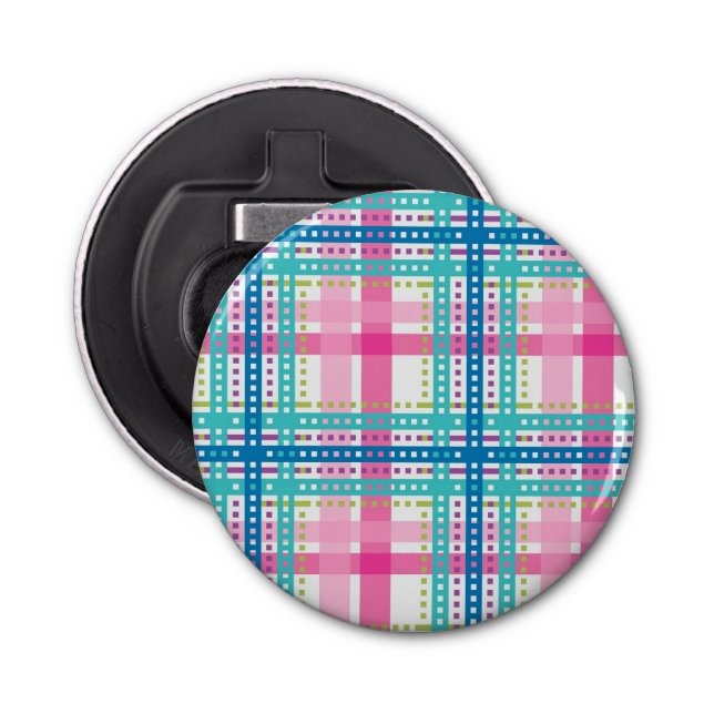 Tartan, plaid pattern bottle opener (Front)