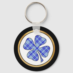 Tartan Plaid Pattern Collection - Blue 08 Keychain