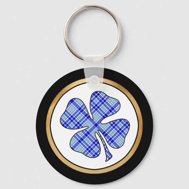 Tartan Plaid Pattern Collection - Blue 08 Keychain (Front)