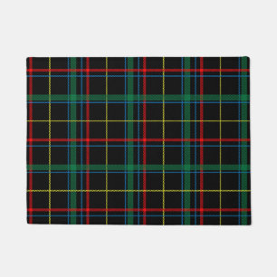 Tartan plaid pattern, green and red, doormat