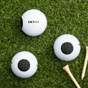Tartan Plaid Pattern, Green, Golf Balls