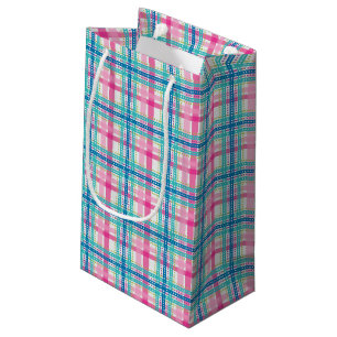 Tartan, plaid pattern small gift bag